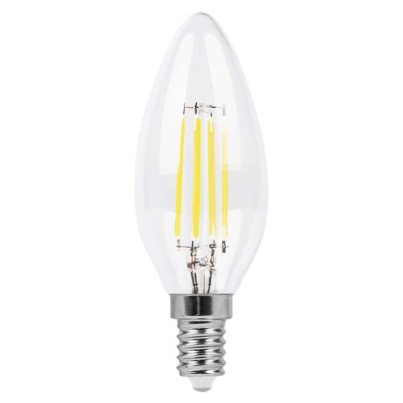 Лампа светодиодная LB-58 (5W) 230V E14 4000K филамент C35 прозрачная | 25573 | FERON — миниатюра 2