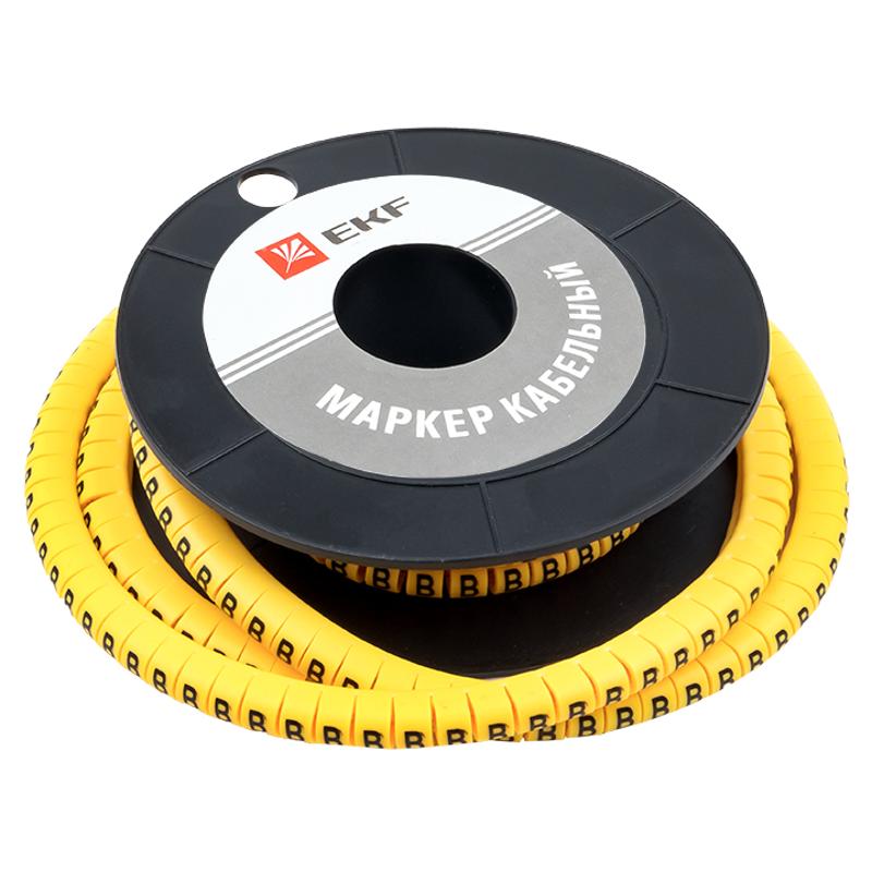 Маркер-кабельный 6,0кв.мм "B" (500шт.) (ЕС-3) EKF PROxima | plc-KM-6-B | EKF — миниатюра 4