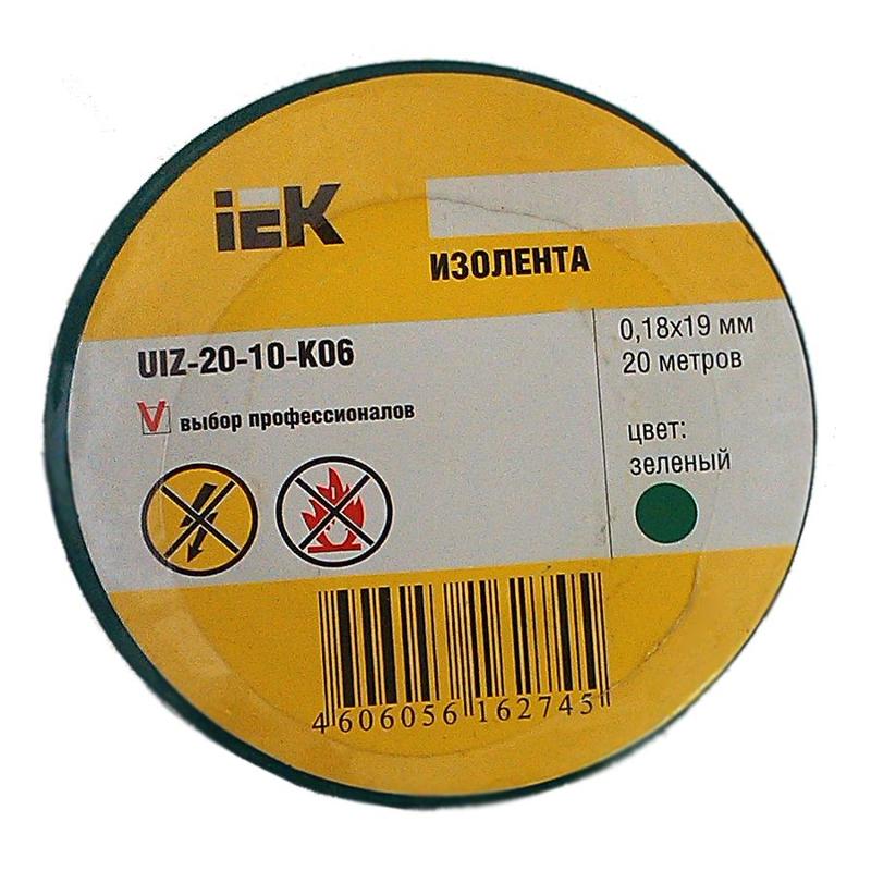 Изолента 0,18х19 мм зеленая 20 метров  | UIZ-20-10-K06 | IEK — миниатюра 2