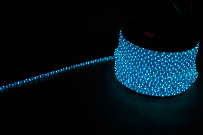 Дюралайт светодиодный LED-F3W 3-х жильный , синий-белый 2,88Вт/м 72LED/м 50м 220V | 26211 | Feron — фото 1 | Sento