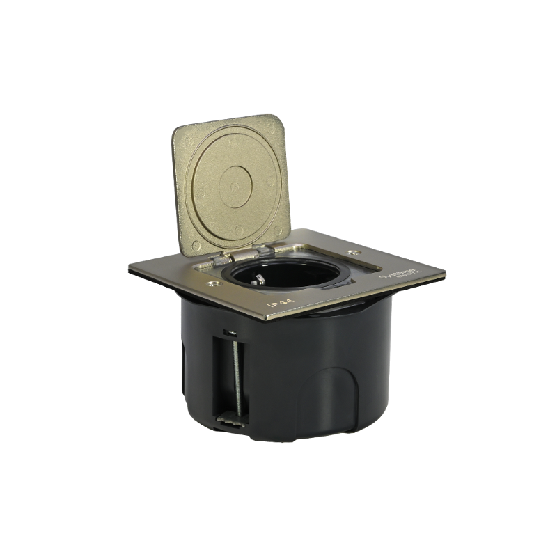 MultiDesk Лючок с розеткой 2К+З, 16А/250В, IP44 с монтажной коробкой для стены, фальшпола, стола Никель, тип MDK21 | MDK21102NA | SE — миниатюра 5