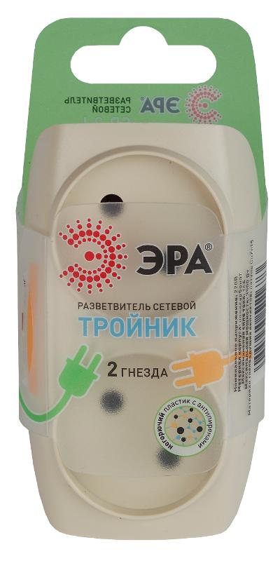 Тройник SP-2-I  2гн, без заземл. (сл. кость) (10/60/1500) |Б0017017 | ЭРА — миниатюра 2