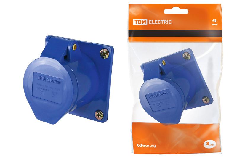 Розетка 423 скрытая 2Р+РЕ 32А 220В IP44  | SQ0604-0014 | TDM — TDM ELECTRIC