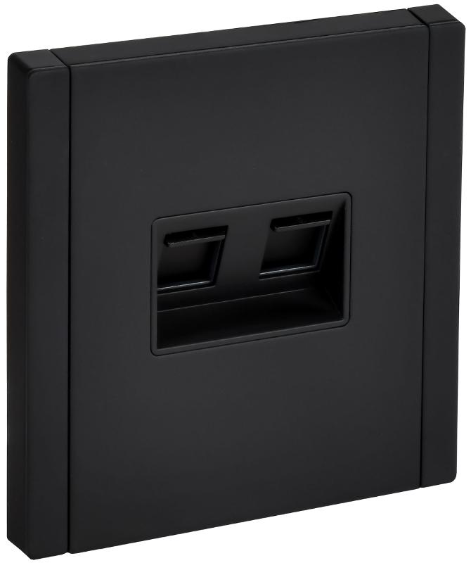 FORTE&PIANO Розетка комп. 2-ая RJ45 кат.6 FP134M черный  | FP-K20-2-M-K02 | IEK — миниатюра 1