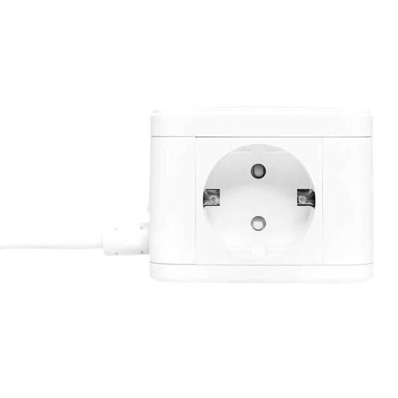 Удлинитель "Куб" 2 гнезда 2USB 2,4А+Type C + Ночник 1,3 метра 1мм2 | UBA-CUB-2-TC | EKF — миниатюра 24