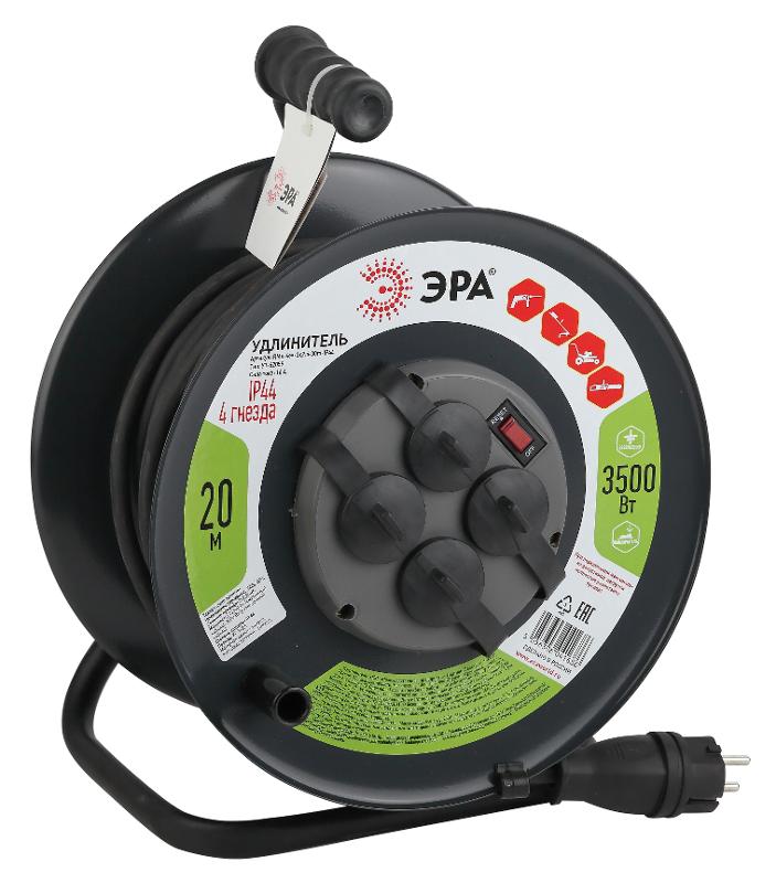 Удлинитель силовой ЭРА RMx-4es-3x2.5-20m-IP44(KG) на м. катушке c/з 4 гн 20м КГ 3х2.5 | Б0043057 | ЭРА — миниатюра 5