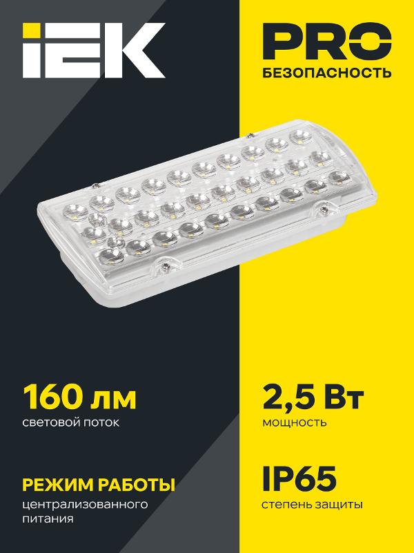 Светильник аварийный ДПА 2105-С центр. пит. 24/220В IP65 IEK | LDPA2-2101-65-00-K01 | IEK — миниатюра 2
