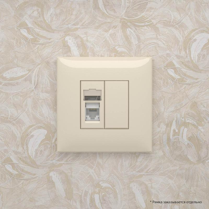 Компьютерная розетка RJ-45 в стену, кат.5e одинарная, "Avanti","Ванильная дымка" | 4405463 | DKC — миниатюра 4