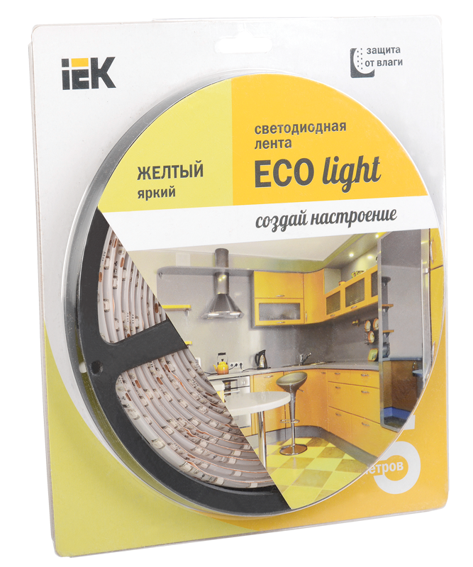 Лента светодиодная LSR-3528Y60-eco 4,8Вт 12В желтый IP65 5м | LSR1-4-060-65-1-05 | IEK — миниатюра 2