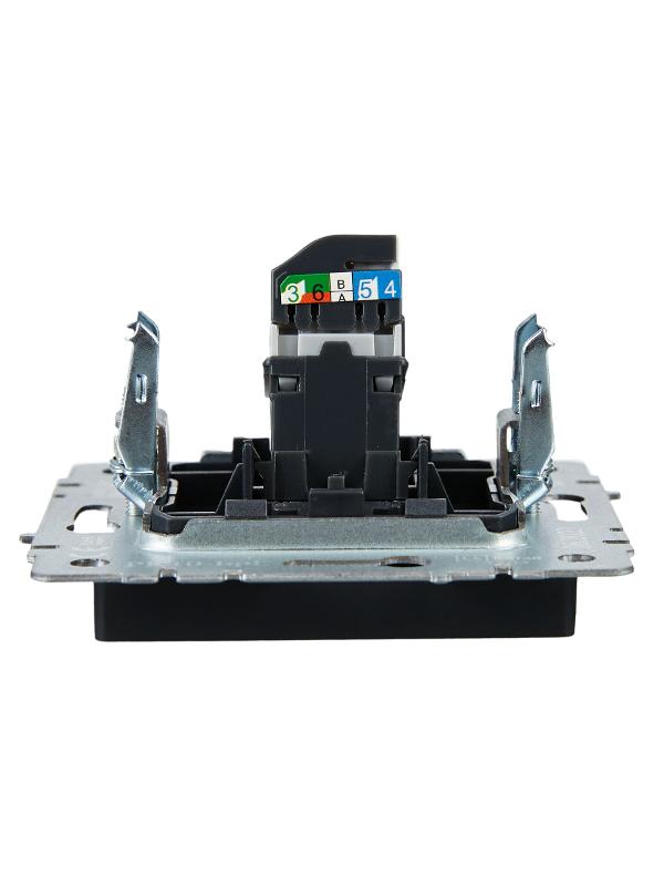 BRITE Розетка компьютерная RJ45 кат.5E РК10-БрГ графит  | BR-K10-1-K53 | IEK — миниатюра 5