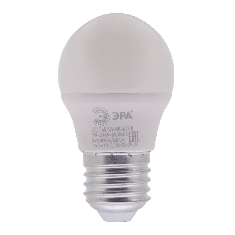 Лампа светодиодная RED LINE LED P45-8W-840-E27 R E27 / Е27 8Вт шар нейтральный белый свет | Б0049645 | ЭРА — миниатюра 5