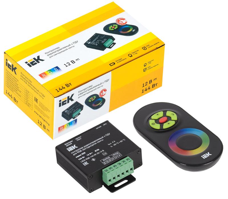 Контроллер с ПДУ радио RGB 3 канала 12В 4А 144Вт черный | LSC1-RGB-144-RF-20-12-B | IEK — миниатюра 2
