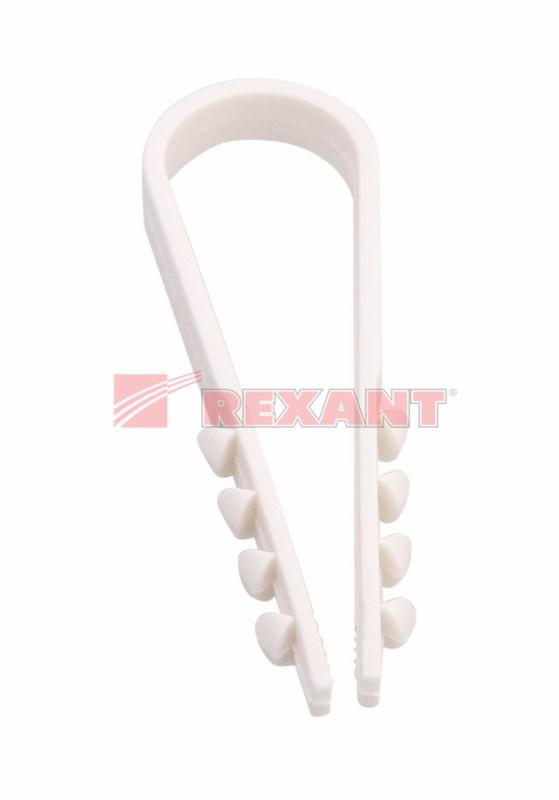 Дюбель-хомут нейлоновый 5-10 мм, белый, упаковка 100 шт. | 07-4501 | REXANT — миниатюра 2