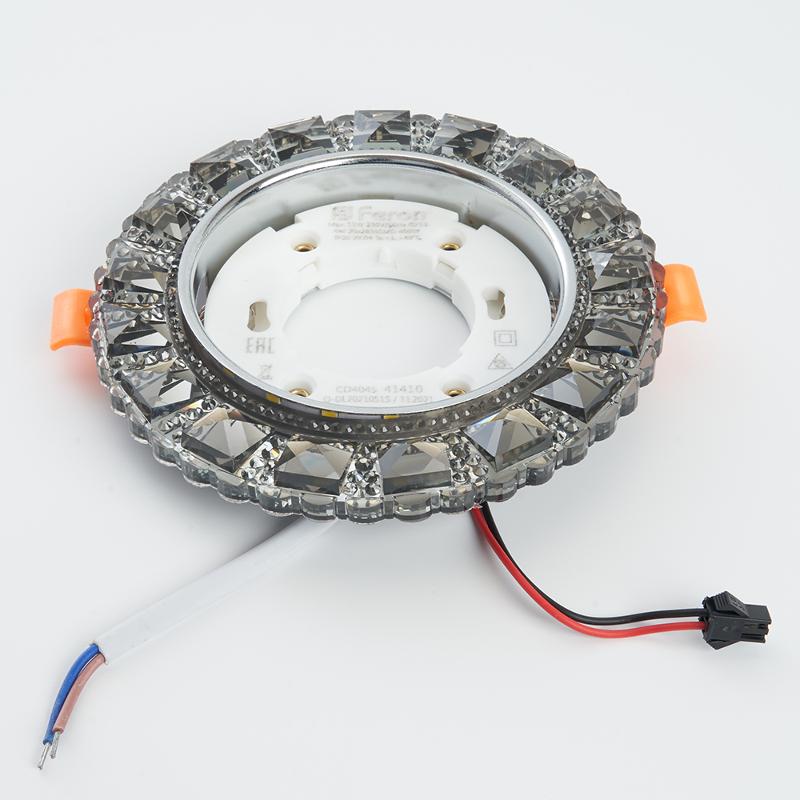 Светильник точечный встраиваемый декоративный CD4045 20LED*2835 SMD 4000K, 15W GX53, без лампы, серый, хром | 41410 | Feron — миниатюра 2