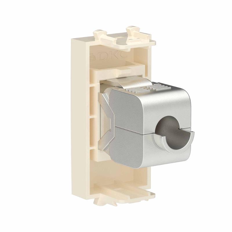 Компьютерная розетка RJ-45 без шторки модульная, кат.6А экранированная, Avanti, ванильная дымка, 1 модуль | 4405771 | DKC — миниатюра 3