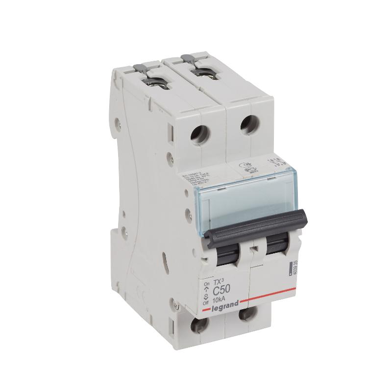 Выключатель автоматический двухполюсный TX3 6000 50А C 10кА | 403935 | Legrand — Legrand