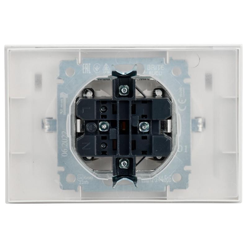 BRITE Розетка 2-ая с крышкой 16А в сб IP44 РСбш12-3-44-БрБ белый | BR-R26-16-44-K01-F | IEK — миниатюра 4