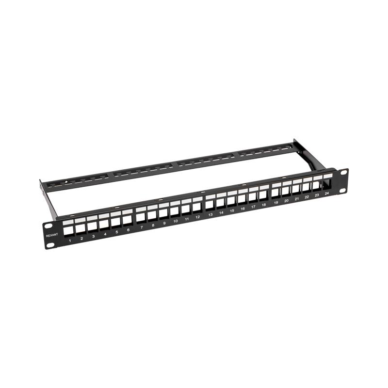 Панель коммутационная наборная 19", 1U, 24 порта, U/UTP REXANT PRO | 02-0053 | REXANT — REXANT