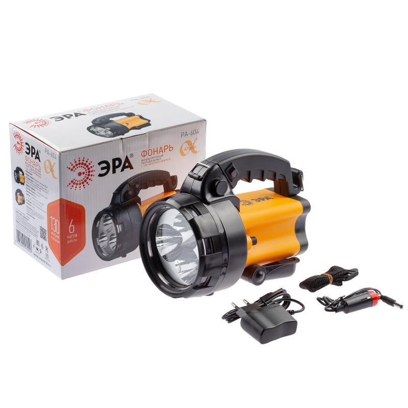 Фонарь прожекторный  PA-604  АЛЬФА 3x1Вт LED SMD, литий 3Ач, сигнал.св., ЗУ 220V+12V, карт] | Б0031035 | ЭРА — миниатюра 2