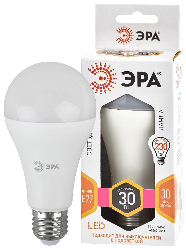 Лампа светодиодная LED A65-30W-827-E27 (диод, груша, 30Вт, тепл, E27) (10/100/1200) | Б0048015 | ЭРА — ЭРА (Энергия света)