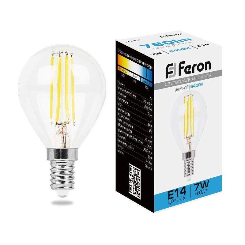 Лампа светодиодная, (7W) 230V E14 6400K, LB-52 | 38221 | FERON — Feron