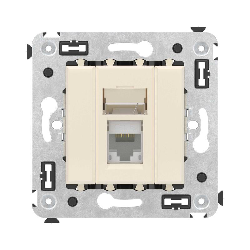 Компьютерная розетка RJ-45 в стену, кат.6А одинарная, "Avanti", "Ванильная дымка" | 4405373 | DKC — миниатюра 2