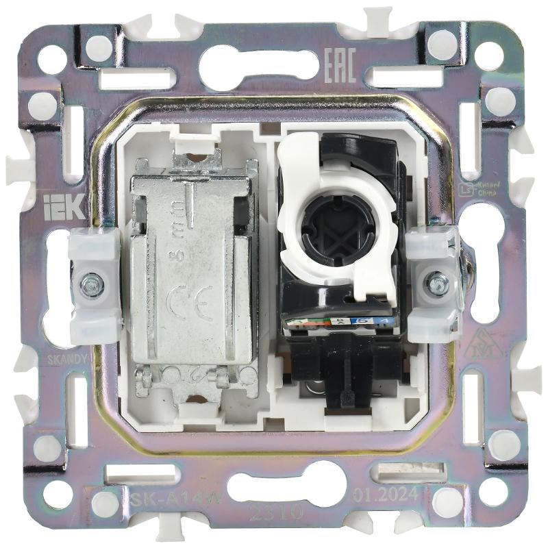SKANDY Розетка двойная TV+RJ45 кат.5E SK-A14W арктический белый | SK-AK20-1-K01 | IEK — миниатюра 6
