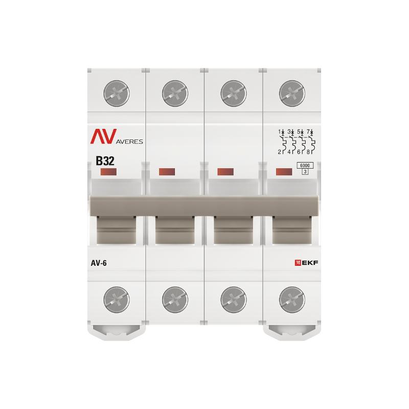 Выключатель автоматический четырехполюсный AV-6 32А B 6кА AVERES | mcb6-4-32B-av | EKF — миниатюра 7