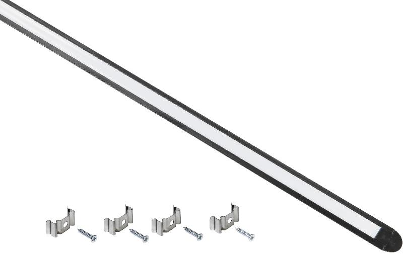 Профиль алюминиевый для LED ленты 2207 трап. 2м к-т опал черн. | LSADD2207-SET1-2-V4-1-K02 | IEK — IEK (ИЭК)