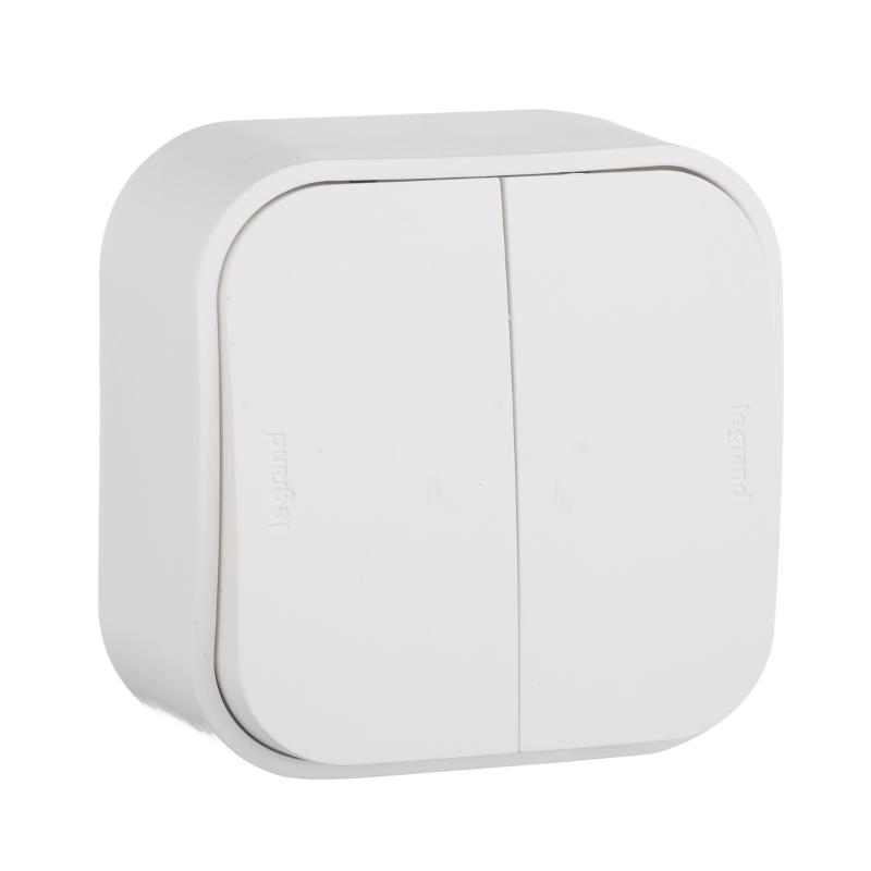 Quteo Белый Выключатель 2-клавишный 10А | 782202 | Legrand — Legrand