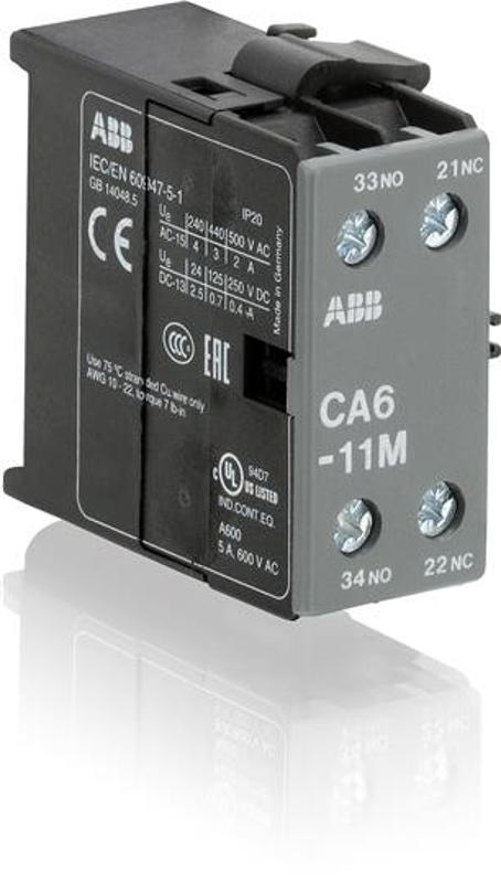 Доп. контакт CA6-11M боковой установки для миниконтактров В6. В7 | GJL1201317R0003 | ABB — ABB