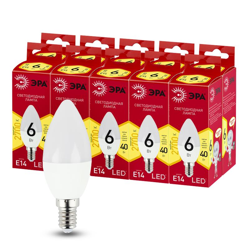 Лампа светодиодная RED LINE LED B35-6W-827-E14 R Е14 / E14 6 Вт свеча теплый белый свет | Б0052383 | ЭРА — миниатюра 5