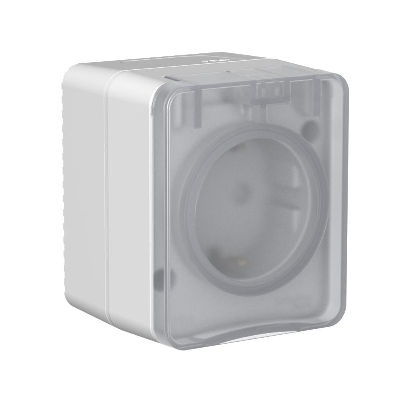 AtlasDesign Profi54 Серый О/У Розетка с заземлением со шторками 16А 250В | ATN543045 | SE — Systeme Electric