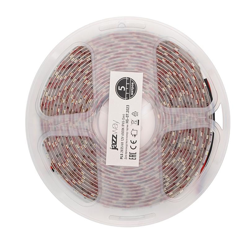 Лента светодиодная LED PLS 2835/60 6Вт 12В 6500К IP65 5м | 2859013 | Jazzway — миниатюра 5