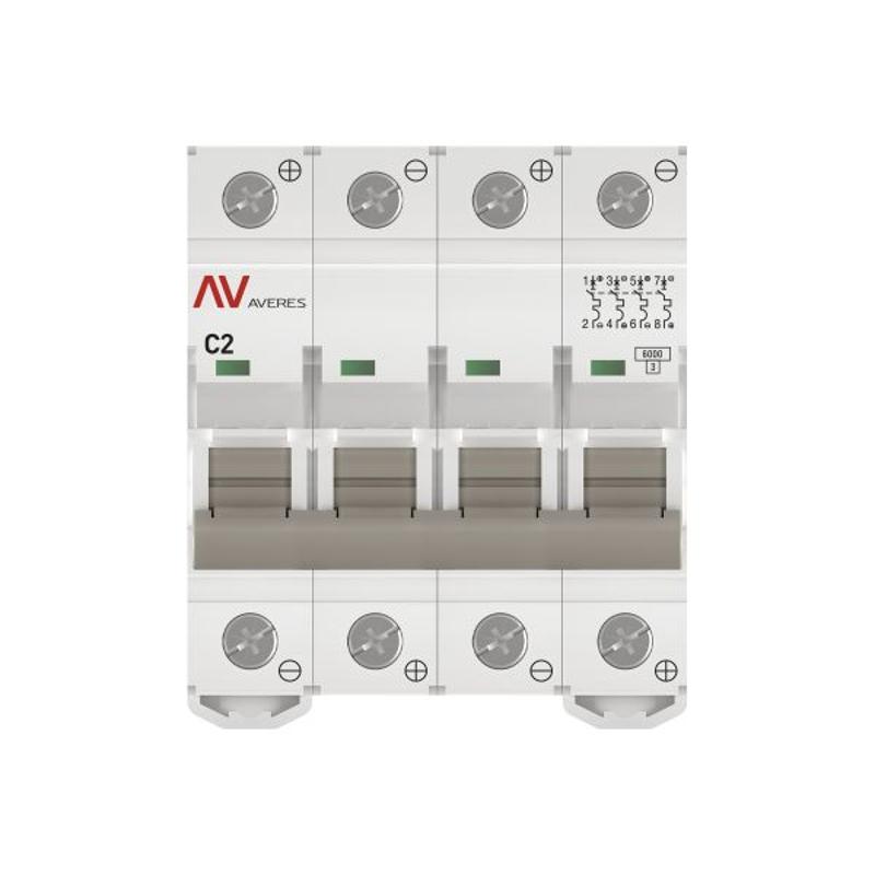 Выключатель автоматический четырехполюсный AV-6 DC 2А C 6кА AVERES | mcb6-DC-4-02C-av | EKF — миниатюра 14
