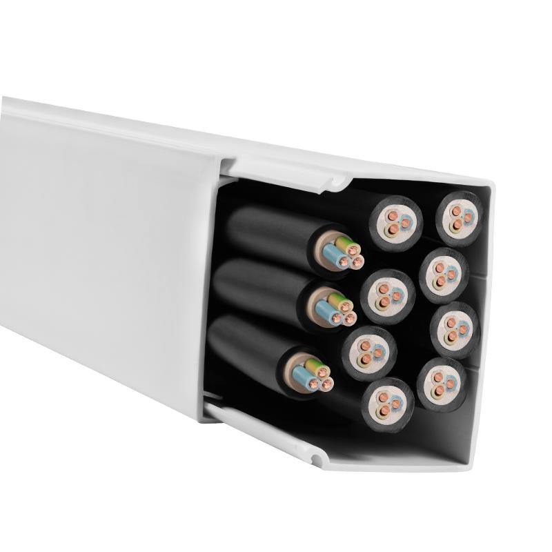 Мини-канал Metra - 60x40 - 2 метра - с крышкой - белый — миниатюра 5