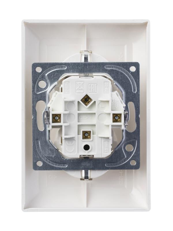 ABB Basic 55 Альп. белый Розетка 2-ая с/з моноблок, с защитными шторками | 2021-0-0378  | 2CKA002021A0378 | ABB — миниатюра 3