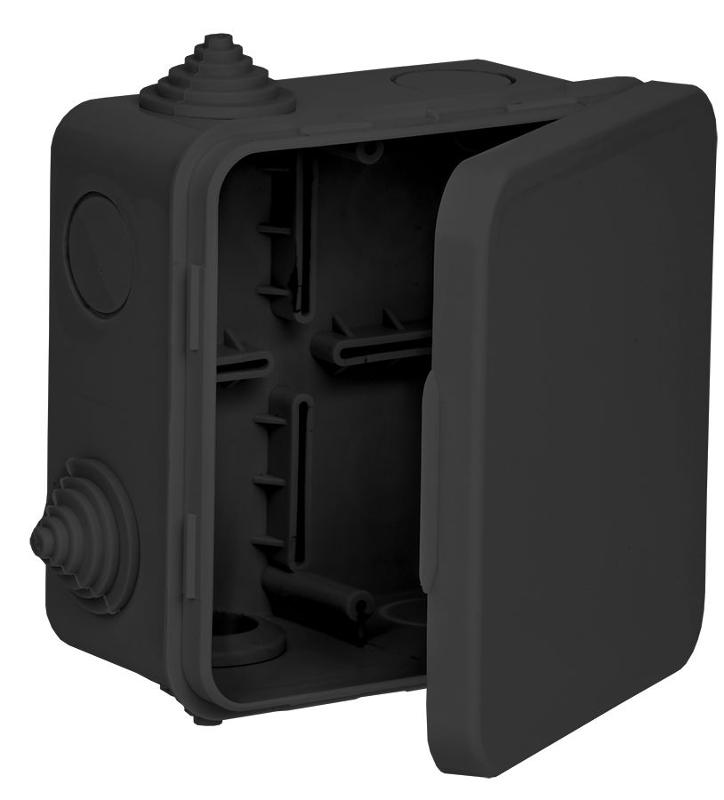 Коробка расп. КМ41256 100х100х50мм о/к IP54 8 вв. черная  | UKO31-100-100-050-K02-54 | IEK — миниатюра 1