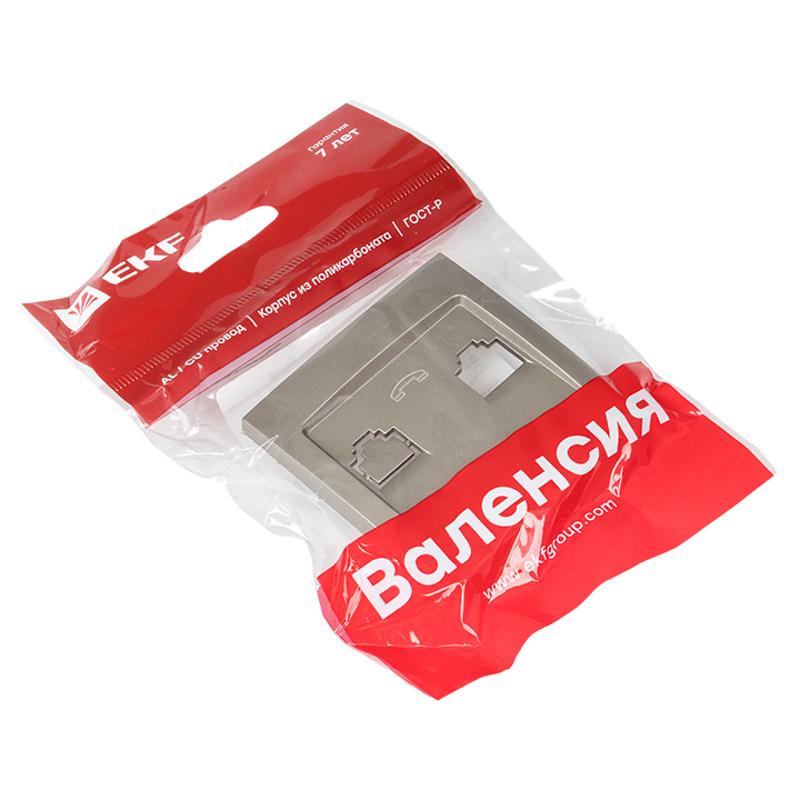 Валенсия лицевая панель розетки Phone 1-местная кашемир EKF PROxima |  EST01-L-034-40 |  EKF — миниатюра 2