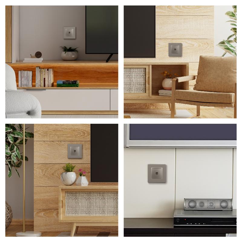 Розетка Elegance 14-3101-16 TV одиночная, титан — миниатюра 5