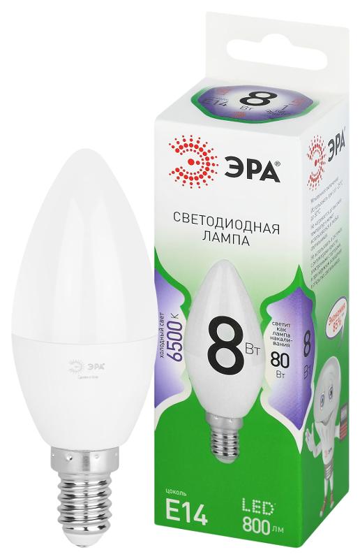 Лампа светодиодная  GREEN LINE LED B35-8W-865-E14 GL E14 8 Вт свеча холодный свет | Б0067101 | ЭРА — ЭРА (Энергия света)