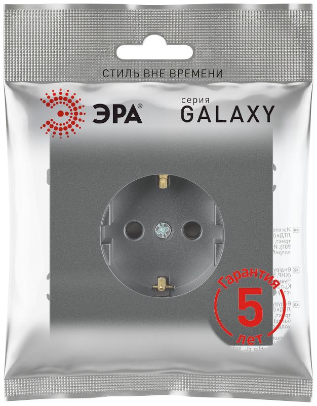 Розетка Galaxy 15-2102-06 c заземлением 2P+E Schuko со шторками 16А-250В IP20 графит | Б0070649 | ЭРА — миниатюра 2