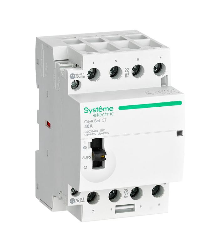 Контактор модульный 4P 4НО 40A AC 400В-230В City9 | C9C32440 |Systeme Electric — Systeme Electric