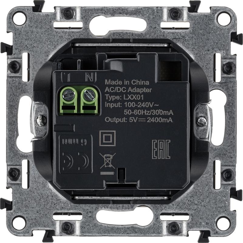 Valena LIFE DIY Сл.кость Розетка 2-ая USB 240В/5В 1500мА — миниатюра 2
