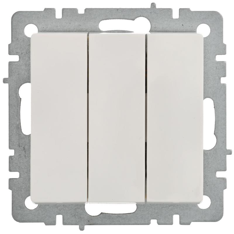 BRITE Выключатель 3-клавишный 10А ВС10-3-0-БрБ белый | BR-V30-0-10-K01-PRO | IEK — миниатюра 2