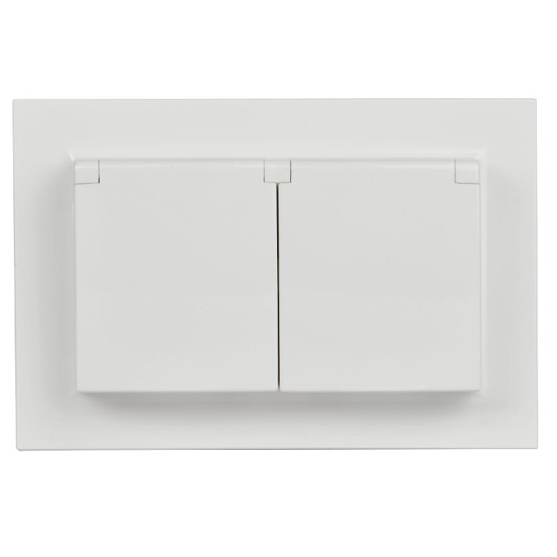 BRITE Розетка 2-ая с крышкой 16А в сб IP44 РСбш12-3-44-БрБ белый | BR-R26-16-44-K01-F | IEK — миниатюра 3