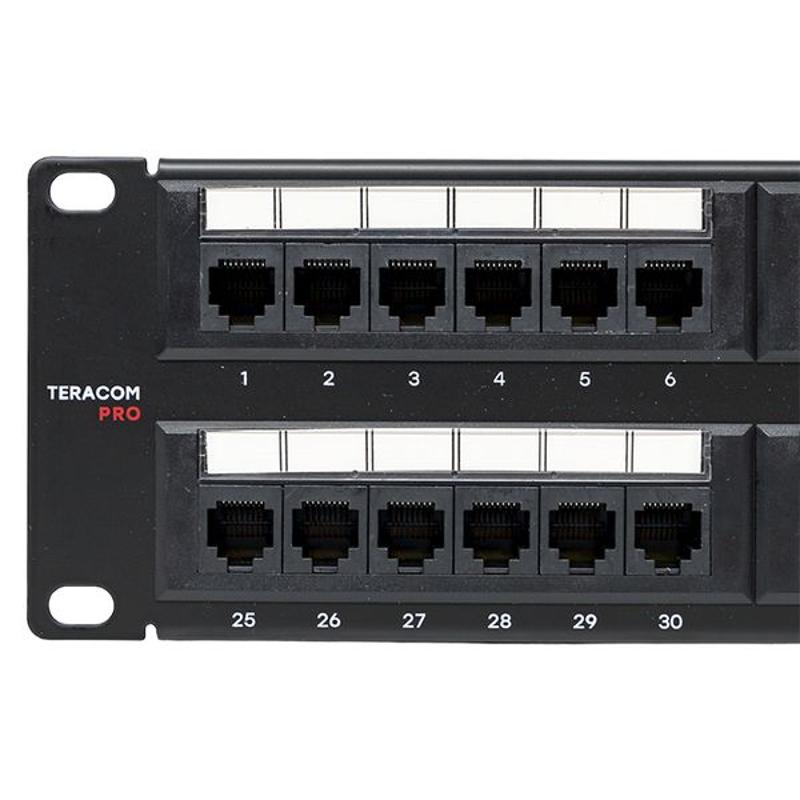 Патч-панель TERACOM PRO 19'' Cat.6 2U неэкранированная UTP 48 портов RJ-45 Dual IDC | TRP-PPNL-6UTP-2U48 | EKF — миниатюра 10