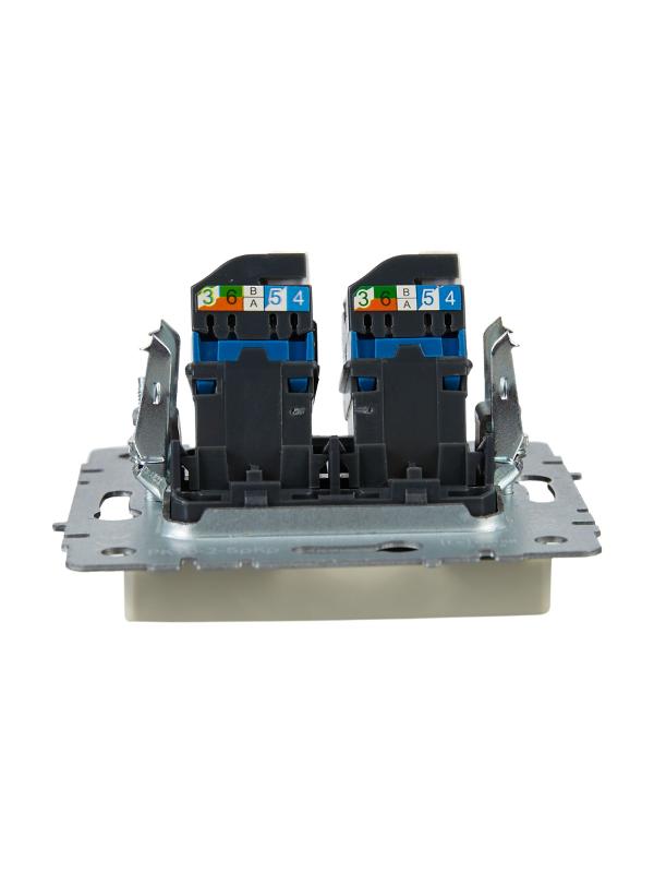 BRITE Розетка компьютерная 2-ая RJ45 кат.6 РК11-2-БрКр бежевый | BR-K20-2-K10 | IEK — миниатюра 5