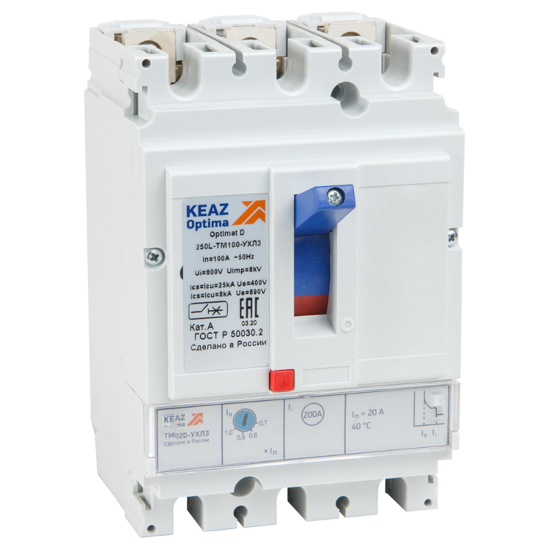 Выключатель автоматический OptiMat D250F-TM016-УХЛ3| 291435 | КЭАЗ — КЭАЗ (Курский электроаппаратный завод)