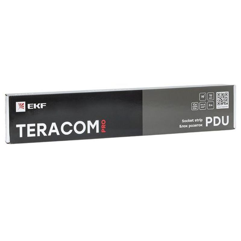 Блок розеток PDU TERACOM PRO 19" 1U 16А/250В 9 розеток Schuko 2 метра 3x1,5 мм2 Schuko | TRP-HPD-PL-16A-9SH-2MSH | EKF — миниатюра 15